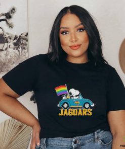 NFL Jacksonville Jaguars Snoopy Peanuts LGBT Flag T Shirt