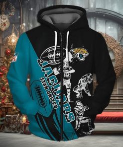 NFL Jacksonville Jaguars Teal Black Zip Up Hoodie Ver 5