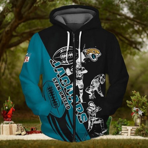 NFL Jacksonville Jaguars Teal Black Zip Up Hoodie Ver 5
