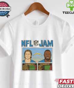 NFL Jam Los Angeles Chargers Herbert And Dobbins 2024 t hoodie, sweater, longsleeve, shirt v-neck, t-shirt