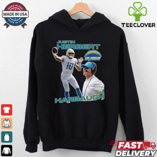NFL Justin Herbert and Jim Harbaugh Los Angeles Chargers Graphic t shirt