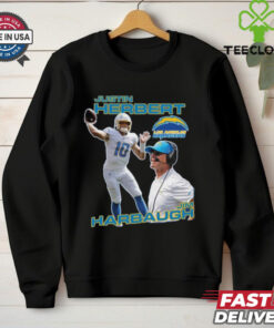 NFL Justin Herbert and Jim Harbaugh Los Angeles Chargers Graphic t shirt