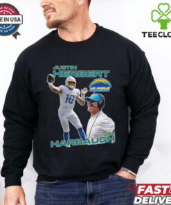 NFL Justin Herbert and Jim Harbaugh Los Angeles Chargers Graphic t shirt