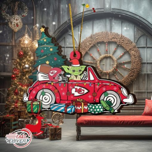 NFL Kansas City Chiefs And Baby Yoda Christmas Ornament 2023 Christmas Tree Decorations