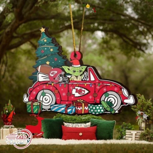 NFL Kansas City Chiefs And Baby Yoda Christmas Ornament 2023 Christmas Tree Decorations