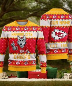 NFL Kansas City Chiefs Cute Mascot Custom Ugly Christmas Sweater