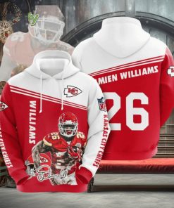 NFL Kansas City Chiefs Damien Williams Red White Pullover Hoodie