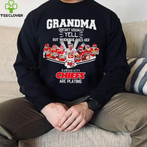 NFL Kansas City Chiefs Grandma Doesn’t Usually Yell But When She Does Her signature hoodie, sweater, longsleeve, shirt v-neck, t-shirt