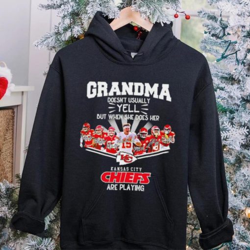 NFL Kansas City Chiefs Grandma Doesn’t Usually Yell But When She Does Her signature hoodie, sweater, longsleeve, shirt v-neck, t-shirt