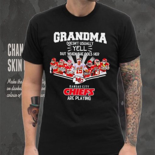 NFL Kansas City Chiefs Grandma Doesn’t Usually Yell But When She Does Her signature hoodie, sweater, longsleeve, shirt v-neck, t-shirt