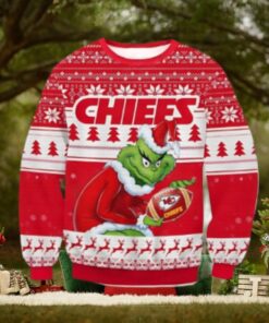 NFL Kansas City Chiefs Grinch AOP Ugly Christmas Sweater
