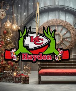 NFL Kansas City Chiefs Grinch Christmas Ornament Personalized Your Name 2023 Christmas Tree Decorations