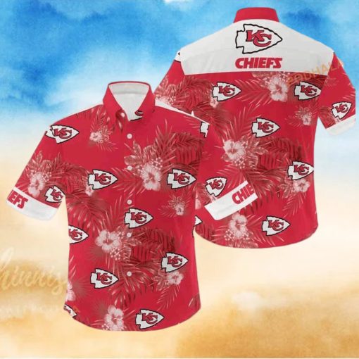 NFL Kansas City Chiefs Hawaiian Shirt Hibiscus Flower Pattern Beach Gift