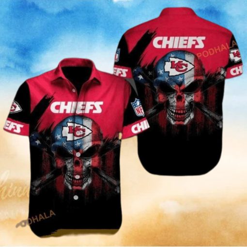 NFL Kansas City Chiefs Hawaiian Shirt Horror Skull