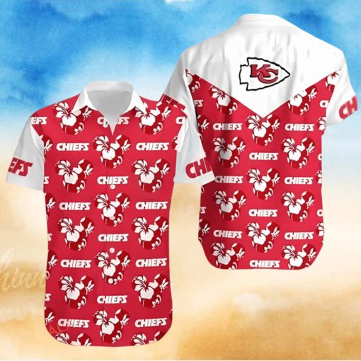 NFL Kansas City Chiefs Hawaiian Shirt Mickey And Flowers