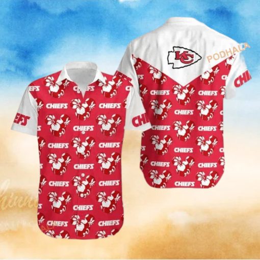 NFL Kansas City Chiefs Hawaiian Shirt Mickey and Flowers