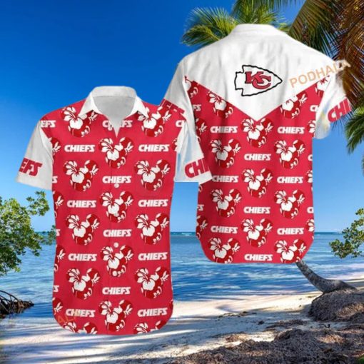 NFL Kansas City Chiefs Hawaiian Shirt Mickey and Flowers