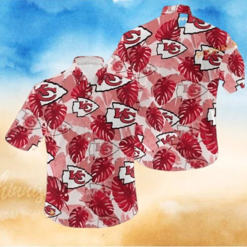 NFL Kansas City Chiefs Hawaiian Shirt Palm Leaves Pattern  Aloha Shirt