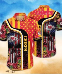 NFL Kansas City Chiefs Hawaiian Shirt Skull Tropical Beach Gift For Friend