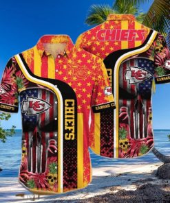 NFL Kansas City Chiefs Hawaiian Shirt Skull Tropical Beach Gift For Friend