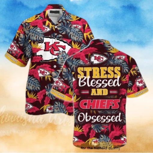 NFL Kansas City Chiefs Hawaiian Shirt Stress Blessed Obsessed