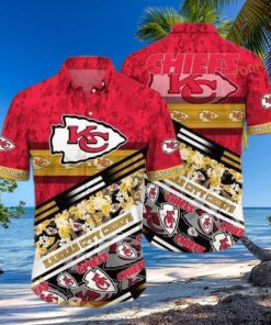 NFL Kansas City Chiefs Hawaiian Shirt Tropical Palm Leaves