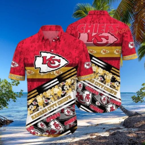 NFL Kansas City Chiefs Hawaiian Shirt Tropical Palm Leaves