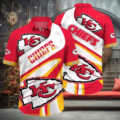 NFL Kansas City Chiefs Logo Hawaiian Shirt, Gift For Football NFL Fans