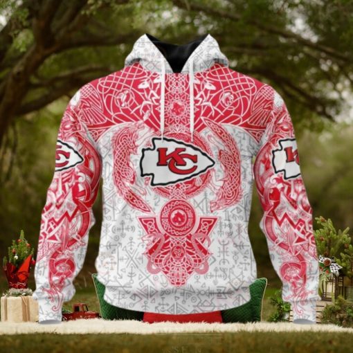 NFL Kansas City Chiefs Norse Viking Symbols 3D Hoodie