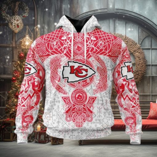 NFL Kansas City Chiefs Norse Viking Symbols 3D Hoodie