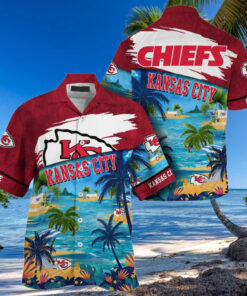 NFL Kansas City Chiefs Palm Tree Hot Summer Hawaiian Shirt Gifts Sport Fans