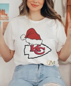 NFL Kansas City Chiefs Santa Hat Logo Christmas Holiday 2023 T shirt