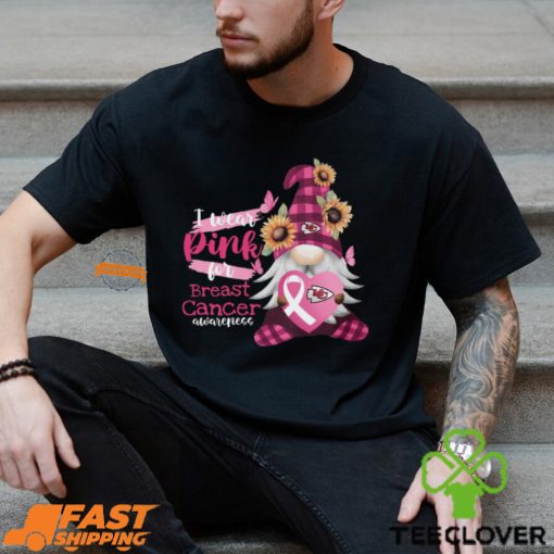NFL Kansas City Chiefs Special Gnomes Flower In October I Wear Pink For Breast Cancer Awareness 2D Shirt