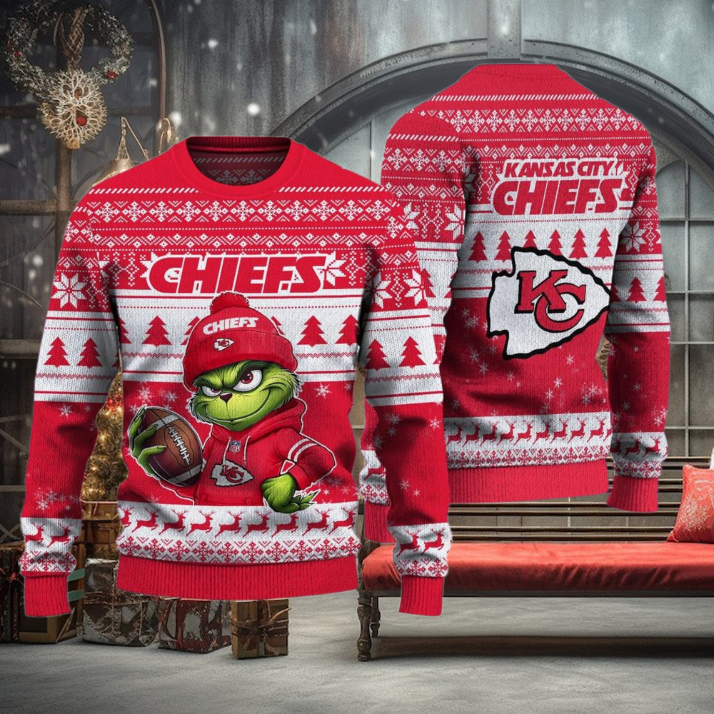 NFL Kansas City Chiefs The Grinch Ugly Christmas Sweater NFL Kansas City Chiefs The Grinch Ugly Christmas Sweater