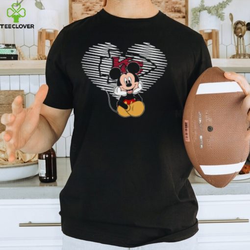 NFL Kansas City Chiefs The Heart Mickey Mouse Disney Football T Shirt