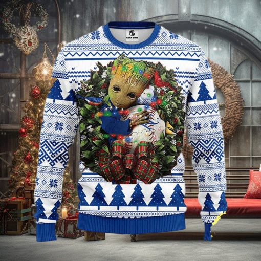 NFL Kansas City Royals Groot Hug Christmas Ugly Sweater