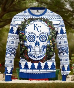 NFL Kansas City Royals Skull Flower Ugly Christmas Ugly Sweater