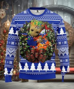 NFL Kentucky Wildcats Groot Hug Christmas Ugly Sweater