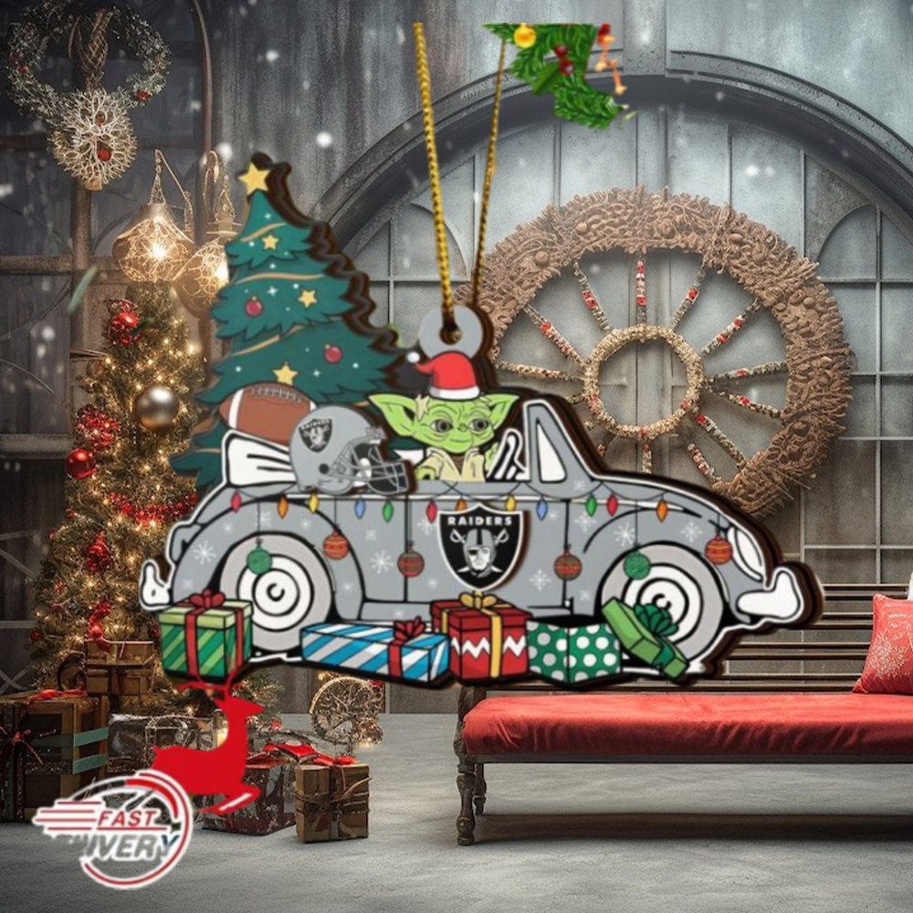 NFL Las Vegas Raiders And Baby Yoda Christmas Ornament 2023 Christmas Tree Decorations NFL Las Vegas Raiders And Baby Yoda Christmas Ornament 2023 Christmas Tree Decorations
