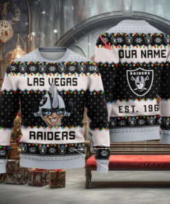 NFL Las Vegas Raiders Cute Mascot Custom Ugly Christmas Sweater