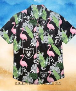 NFL Las Vegas Raiders Flamingo Black Hawaiian Shirt