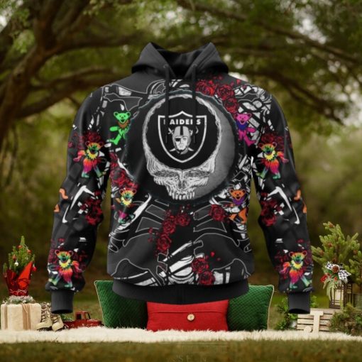 NFL Las Vegas Raiders Mix Grateful Dead, Personalized Name & Number Specialized Concepts Kits 3D Hoodie