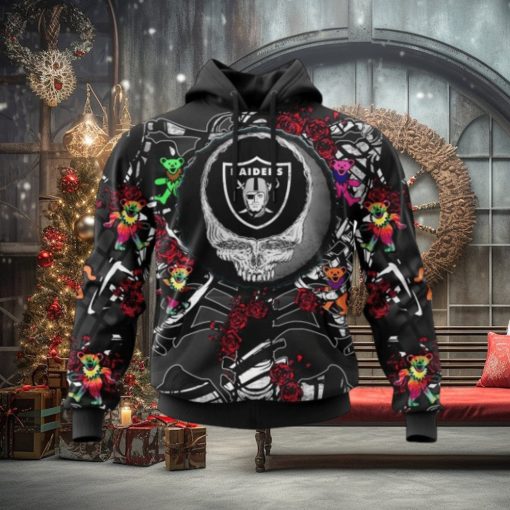 NFL Las Vegas Raiders Mix Grateful Dead, Personalized Name & Number Specialized Concepts Kits 3D Hoodie