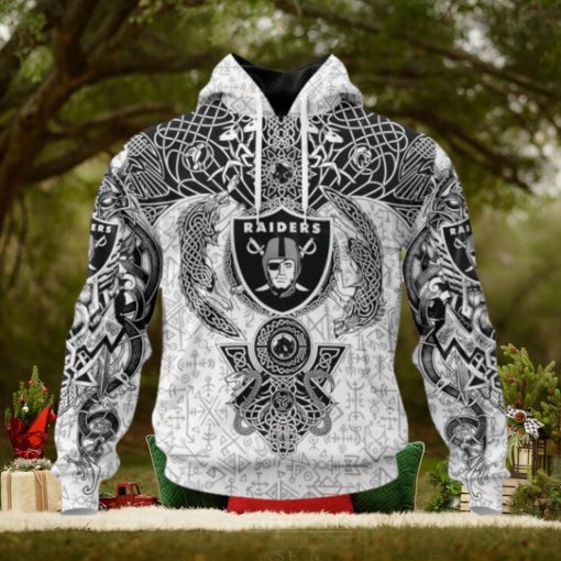 NFL Las Vegas Raiders Norse Viking Symbols 3D Hoodie