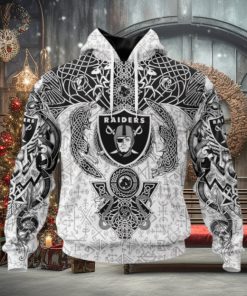 NFL Las Vegas Raiders Norse Viking Symbols 3D Hoodie