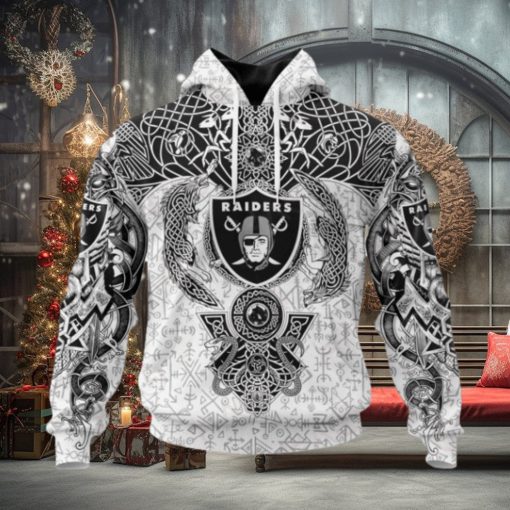 NFL Las Vegas Raiders Norse Viking Symbols 3D Hoodie