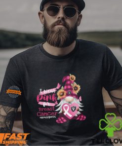 NFL Las Vegas Raiders Special Gnomes Flower In October I Wear Pink For Breast Cancer Awareness 2D Shirt