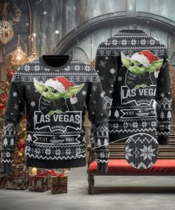 NFL Las Vegas Raiders Ugly Christmas Sweater Cute Baby Yoda Unisex Sweater