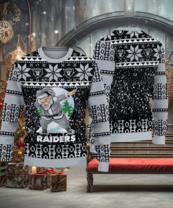 NFL Las Vegas Raiders Ugly Sweater Printed Christmas Santa Claus Ho Ho Ho Show Team Spirit