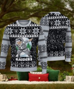 NFL Las Vegas Raiders Ugly Sweater Printed Christmas Santa Claus Ho Ho Ho Show Team Spirit